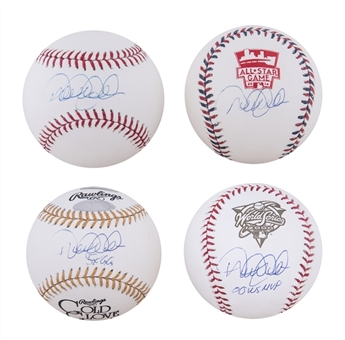 Lot of (4) Derek Jeter Signed Baseballs (MLB Authenticated & Steiner)
